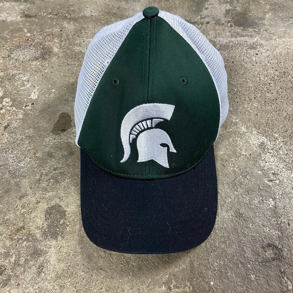 Michigan State University Cap Snap Back Adjustable Green Mesh Back Spartans NCAA
